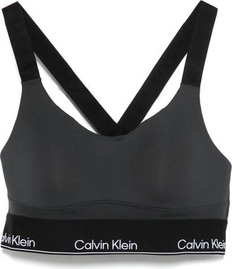 Calvin Klein Reggiseno sportivo con banda logo - Nero