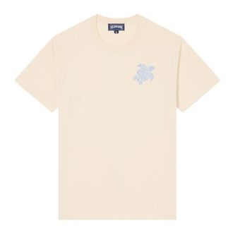 Vilebrequin Men Organic Cotton T-shirt Big Turtle Embroidery in Off White at Nordstrom, Size Xx-Large