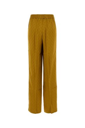 Gucci Womens Mustard Jacquard Joggers Wintermist Exterior: Viscose Acetate Pantaloni