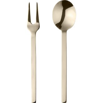 Mepra Stile By Pininfarina Serving Set - 2 Pieces in Champagne at Nordstrom
