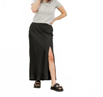 Greylin Hayek Satin Skirt In Black