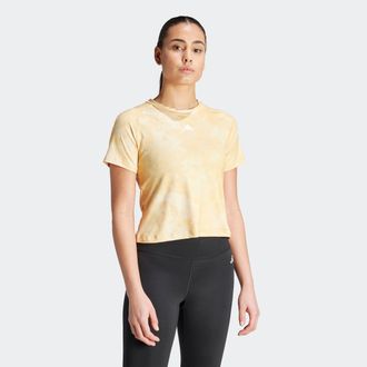 adidas T-Shirt ADIDAS PERFORMANCE AOP FLOWER TEE, Damen, Gr. XXL, rosa (crysan, semspa), Obermaterial: 88% Polyester, 12% Elasthan, Rundhals, Shirts T-Shirt