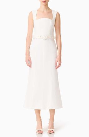 Elliatt Nydia Belted Cotton Blend Sheath Dress in White at Nordstrom, Size Xx-Small