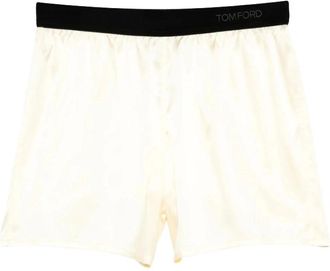 Tom Ford Ondergoed, Dames, Geel, M, Pajama Shorts met elastische tailleband