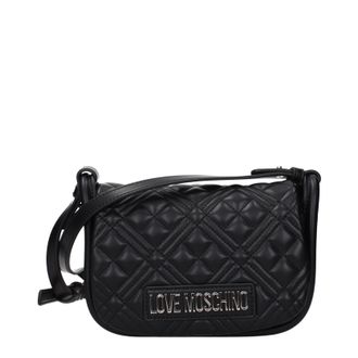 Love Moschino Damens Umh&auml;ngetaschen Polyurethan Schwarz/Silber