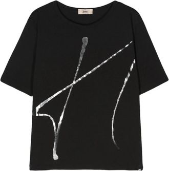 Herno Bedruikt T-shirt - Dames - T-shirts - Zwart - XL - Tops