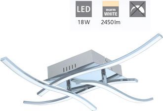 Eglo Eglo - Plafoniera Moderna Valmora Alluminio Cromo Luce Led Integrato 18w