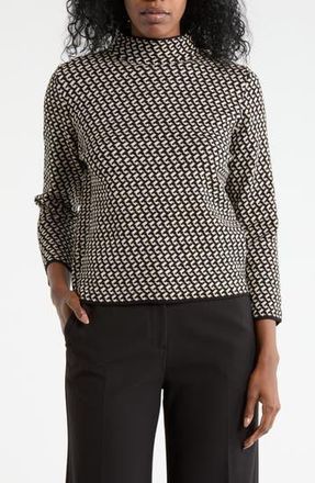 Max Studio Mock Neck Sweater in Black/bone Hook at Nordstrom Rack, Size X-Small