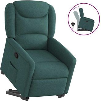 vidaXL Sill&oacute;n Reclinable Elevable Tela Verde Oscuro Vidaxl