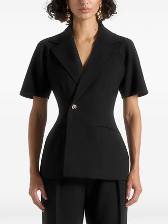Mani&egrave;re De Voir Malika short-sleeve double-breasted blazer - Black