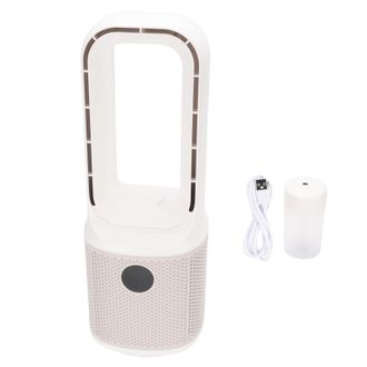 OEM Ventilador De Escritorio Sin Aspas Con Humidificador, 9 Velocidades, Nebulizaci&oacute;n Silenciosa, Oscilante, Peque&ntilde;o Ventilador Turbo Con Luz Nocturna Y T