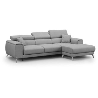 Divani.Store Divani.store - Fusion Divano angolare con sedute scorrevoli in tessuto morbido smacchiabile T05 260 cm Sinistro grigio