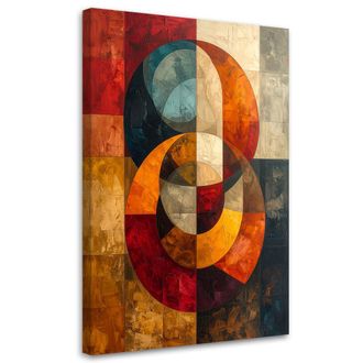 Feeby Impresi&oacute;n De Imagen, Arte Geom&eacute;trico Abstracto En Tonos Tierra, 80x120