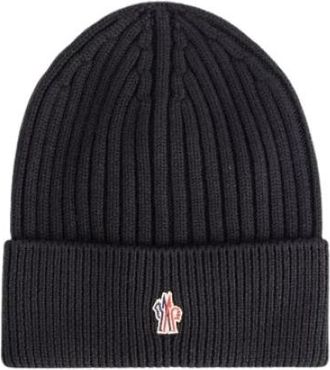 Moncler Wool Beanie - unisex - Hoeden - Zwart - ONE Size - Wol - Accessoires