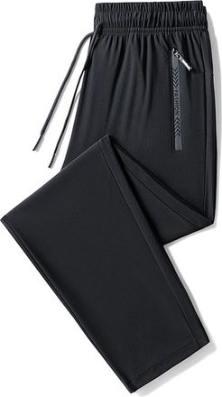 Generic Mens Casual Pants Elastic Waist Beach Yoga Trousers Linen Lightweight Straight-Legs Loose Fit Summer Athletic Pants Cuffed Ankles Bottom Casual Gym Lo