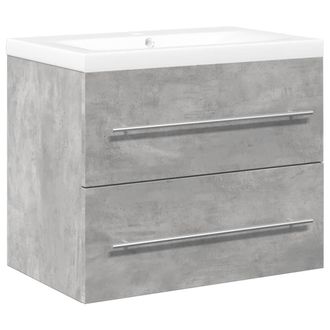 vidaXL Vidaxl - Set Muebles De Ba&ntilde;o 2 Piezas Madera Contrachapada Gris Hormig&oacute;n