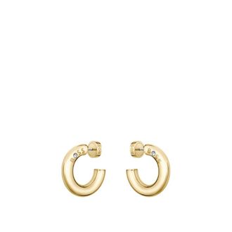 BOSS Gold-tone hoop earrings with logo detail