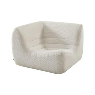 Sweeek Sill&oacute;n envasado al vac&iacute;o esquinero de pana, crema