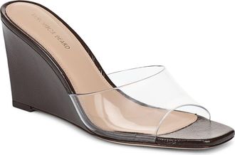 Veronica Beard Asha Wedge Sandal in Clear/Mocha at Nordstrom, Size 9.5
