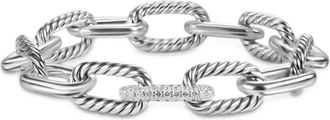 David Yurman Bracciale a catena DY Madison in argento sterling con diamanti (11mm)