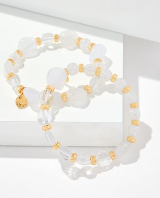 Talbots Sweet Pearl Stretch Bracelet Set - White - 001 Talbots