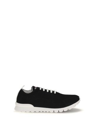Kiton Stretch-Knit Fabric Sneaker - Black