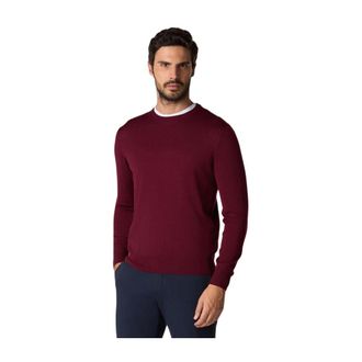 Brooks Brothers Merino Wol Trui met Ronde Hals - Heren - Truien - Rood - Maat: 2XL Wol