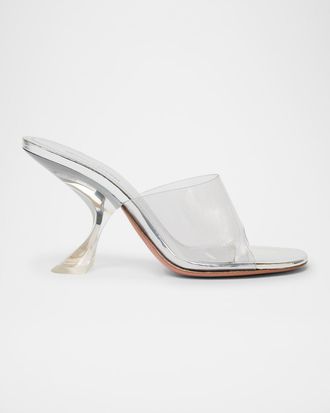 Amina Muaddi Taylor Glass Slipper Mule Sandals
