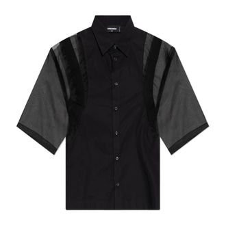 Dsquared2 Short Sleeve Shirts, male, Black, Size: XL Short sleeve shirt