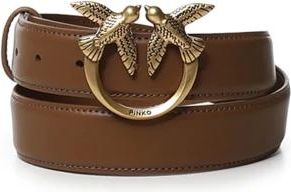 Pinko Pinko, Accessoires, Dames, Bruin, L, Leer, Leren Riem