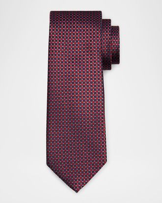 Canali Mens Neat Jacquard Silk Tie