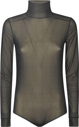 Maison Margiela Black Jersey Texture Sheer Top