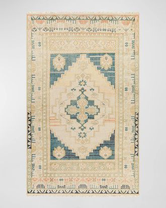 Surya Rugs Anadolu Teal Hand-Knotted Rug, 6 x 9