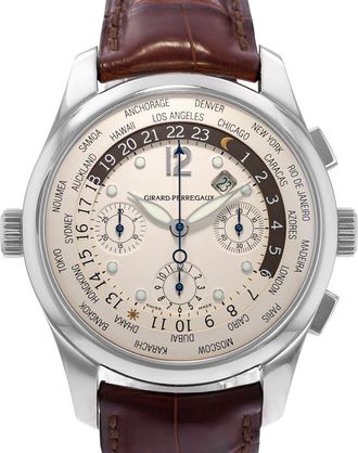 Girard Perregaux Pre-owned Girard Perregaux Ww.Tc Chronograph Automatic White Dial Mens Watch 4980