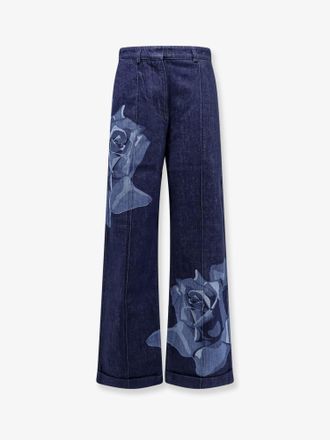 Kenzo Jeans tailored con stampa kenzo rose - KENZO PARIS - gender_Woman