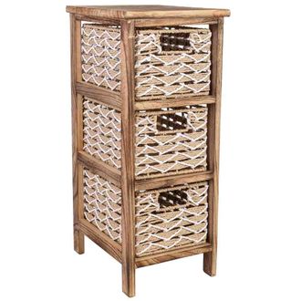 Wanderlust Deco Cajonera De Madera Marr&oacute;n 26x32x63 Cm