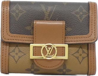 Louis Vuitton Marron Coated Canvas Wallet (Tri-Fold) (Pre-Owned)