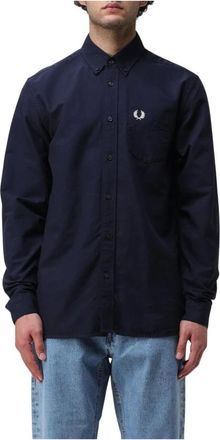 Fred Perry Hombre, Camisas, Azul, Talla: M