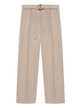 Manière De Voir Louis textured belted tailored trousers - men - Polyester/Elastane - 32 - Neutrals