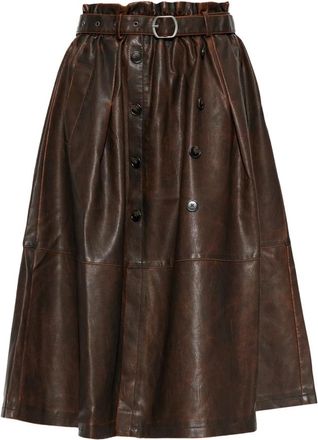 Baum Und Pferdgarten Saimi Rok - Dames - Leren & Su&egrave;de rokken - Bruin - M - Leer - Rokken