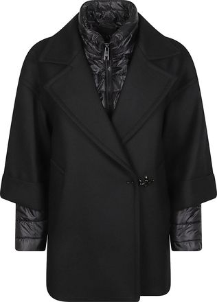 Fay Double Breasted Structured Wool-Blend Cape