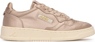 Autry Pink Medalist Satin Sneakers
