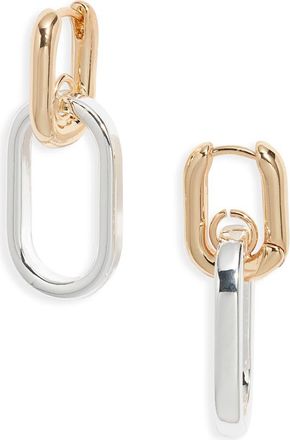 Nordstrom Double Link Drop Earrings in Silver- Gold at Nordstrom