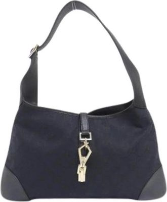Gucci Pre-owned Vintage GG Canvas Schoudertas - Dames - Vintage Schoudertas - Zwart - ONE Size - Leer - Vintage