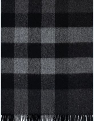Burberry Mens Burberry Half Mega Check Scarf Charcoal - Grey - Size: OS