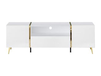 VENTE-UNIQUE.COM Mueble bajo de TV melamina blanco, dorado