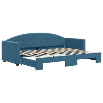 vidaXL Divano Letto con Letto Estraibile Blu 80x200 cm in Velluto - Vidaxl