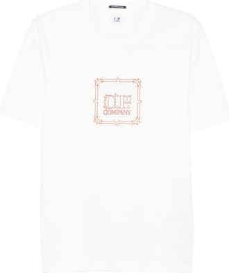 C.P. Company T-shirt in cotone con logo - Bianco