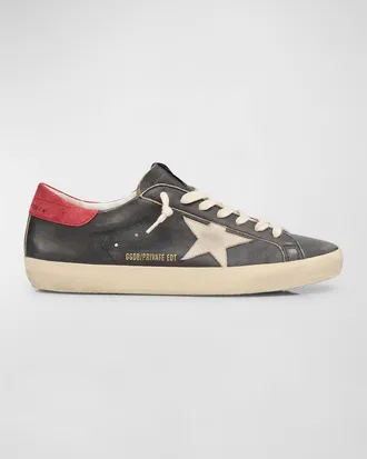 Golden Goose Mens Superstar Leather Low-Top Sneakers