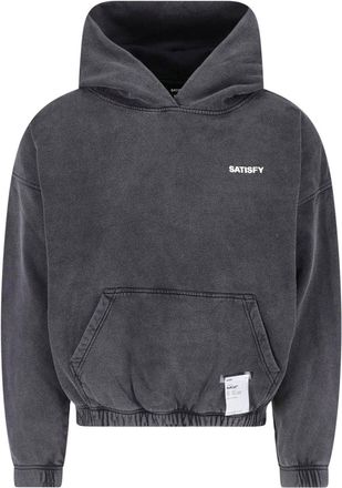 SATISFY Black Softcell Cotton Hooded Sweatshirt